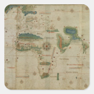 Adesivo Quadrado Mapa do mundo