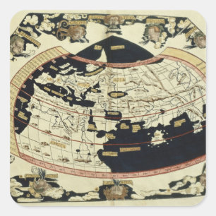 Adesivo Quadrado Mapa do mundo