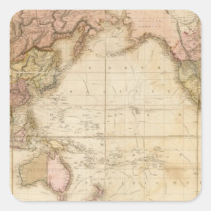 Adesivo Quadrado Mapa do mundo