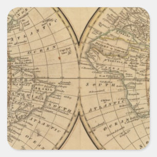 Adesivo Quadrado Mapa do mundo 3