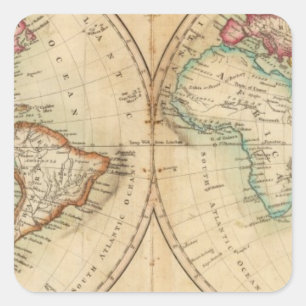 Adesivo Quadrado Mapa do mundo 3