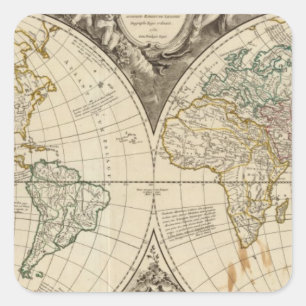 Adesivo Quadrado Mapa do mundo 8