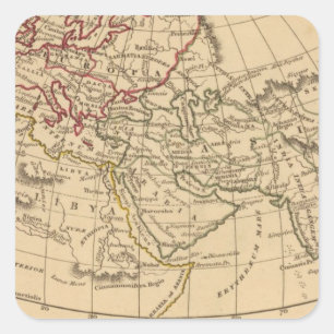 Adesivo Quadrado Mapa do mundo clássico