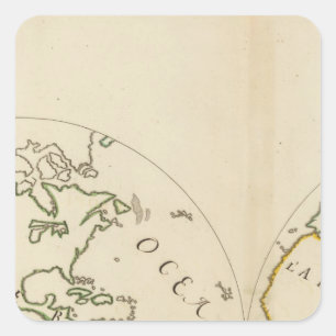 Adesivo Quadrado Mapa do mundo em 4 porções