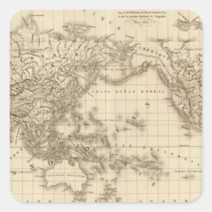 Adesivo Quadrado Mapa do mundo físico