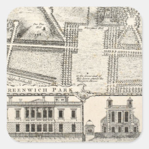 Adesivo Quadrado Mapa do parque de Greenwich