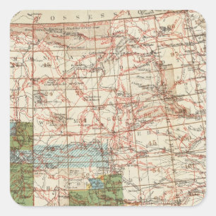 Adesivo Quadrado Mapa do progresso 1880 das avaliações geográfic