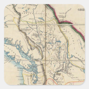 Adesivo Quadrado Mapa do território 2 de Oregon