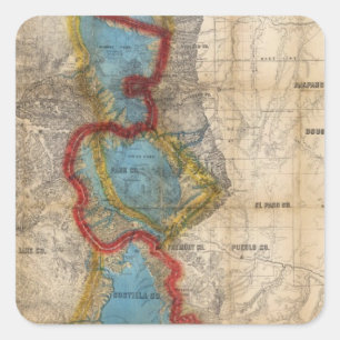 Adesivo Quadrado Mapa do território de Colorado