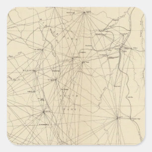 Adesivo Quadrado Mapa do triangulação de Colorado