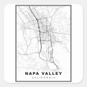 Adesivo Quadrado Mapa do Vale do Napa