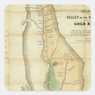 Adesivo Quadrado Mapa do vale do Sacramento