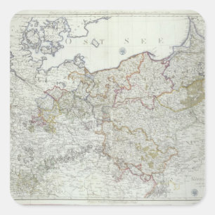 Adesivo Quadrado Mapa dos estados prussianos em 1799