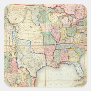 Adesivo Quadrado Mapa dos Estados Unidos da América