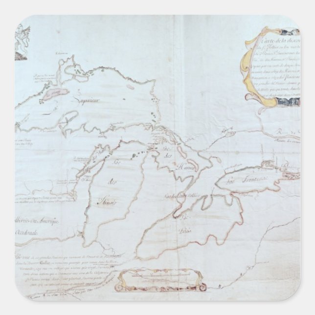 Adesivo Quadrado Mapa dos Lagos Excelentes (Frente)