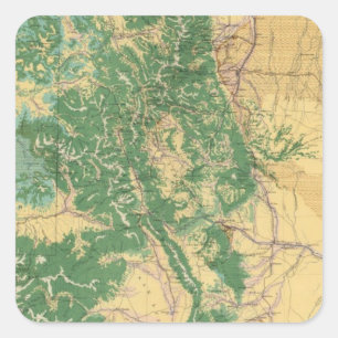 Adesivo Quadrado Mapa econômico de Colorado