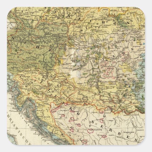 Adesivo Quadrado Mapa etnográfico da Europa (Frente)