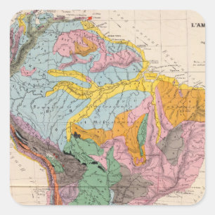 Adesivo Quadrado Mapa físico da América do Sul