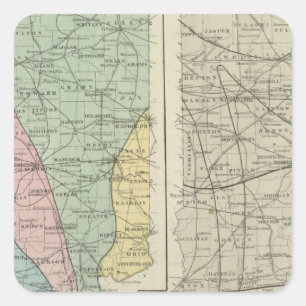 Adesivo Quadrado Mapa Geological de Indiana