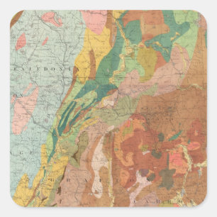 Adesivo Quadrado Mapa Geological de New Hampshire