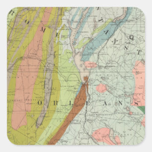 Adesivo Quadrado Mapa Geological de New Hampshire 3