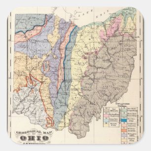 Adesivo Quadrado Mapa Geological de Ohio