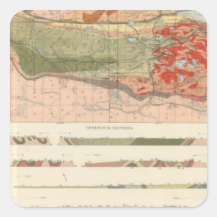 Adesivo Quadrado Mapa Geological geral do distrito de Marquette