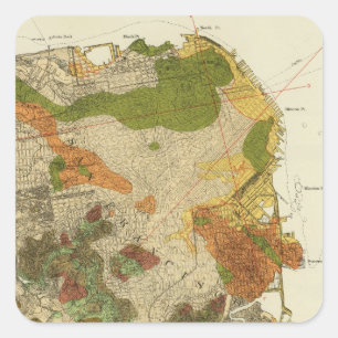 Adesivo Quadrado Mapa Geological San Francisco