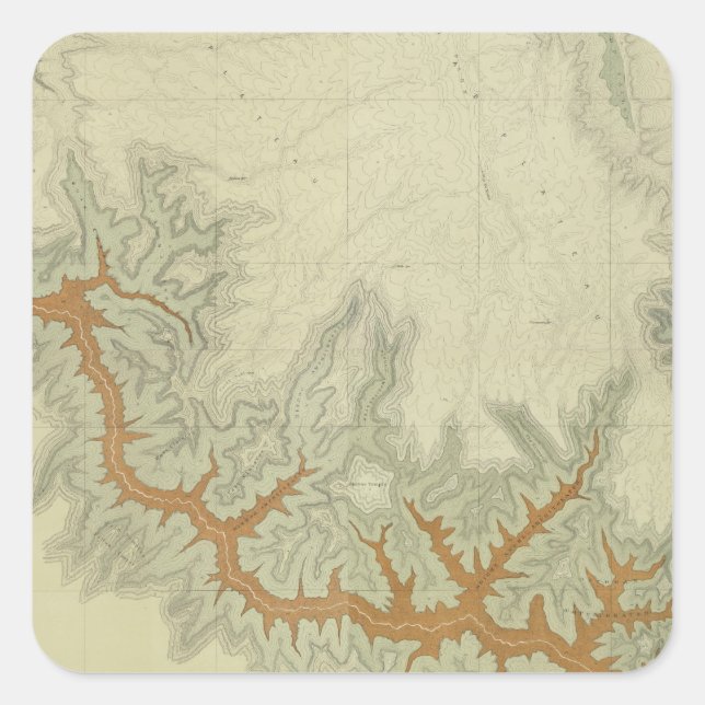 Adesivo Quadrado Mapa Geológico Composto do Planalto do Kaibab (Frente)