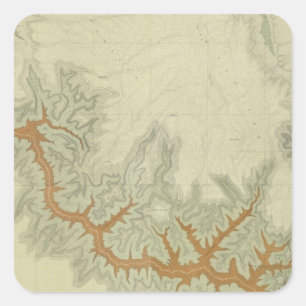 Adesivo Quadrado Mapa geológico composto do platô de Kaibab