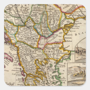 Adesivo Quadrado Mapa geral da Turquia na Europa