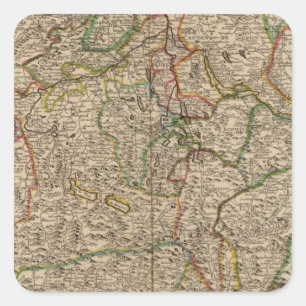 Adesivo Quadrado Mapa gravado suiça