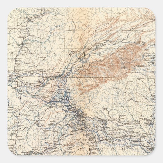 Adesivo Quadrado Mapa militar, WT Sherman (Frente)