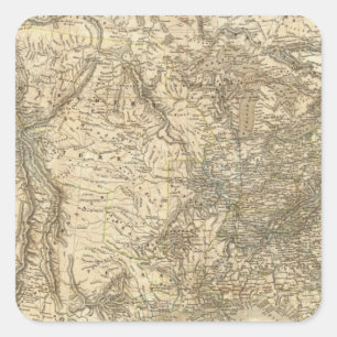Adesivo Quadrado Mapa norte-americano