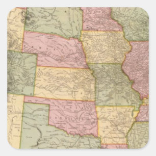 Adesivo Quadrado Mapa novo da estrada de ferro dos Estados Unidos