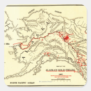 Adesivo Quadrado Mapa panorâmico de Alaska