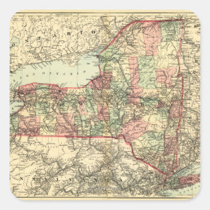 Adesivo Quadrado Mapa Panorâmico de Nova Iorque