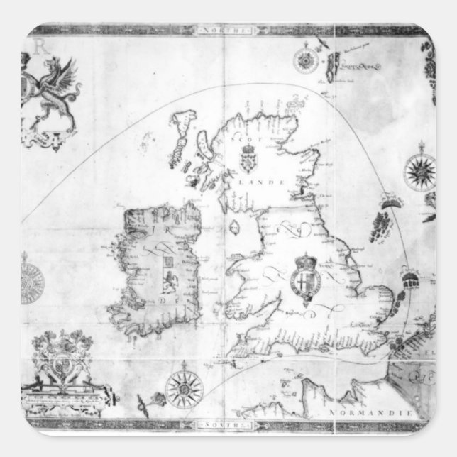 Adesivo Quadrado Mapa que mostra a rota da frota Armada (Frente)