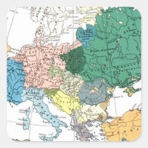 Adesivo Quadrado Mapa racial de Europa