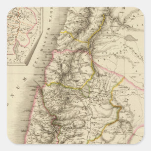 Adesivo Quadrado Mapa religioso do atlas de Médio Oriente