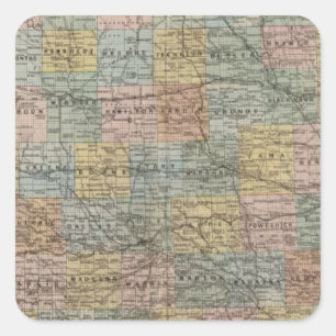 Adesivo Quadrado Mapa setorial de Iowa