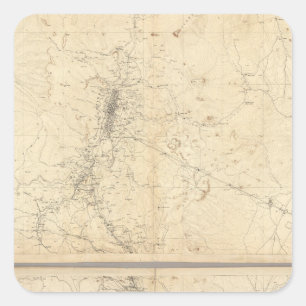 Adesivo Quadrado Mapa topográfico da região da mineração de Was