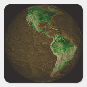 Adesivo Quadrado Mapa topográfico da Terra