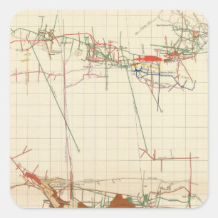 Adesivo Quadrado Mapas de mina número de Comstock III