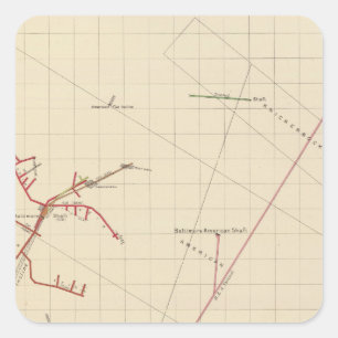 Adesivo Quadrado Mapas de mina número de Comstock VIX