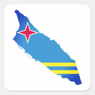 Adesivo Quadrado Mapear bandeira de Aruba