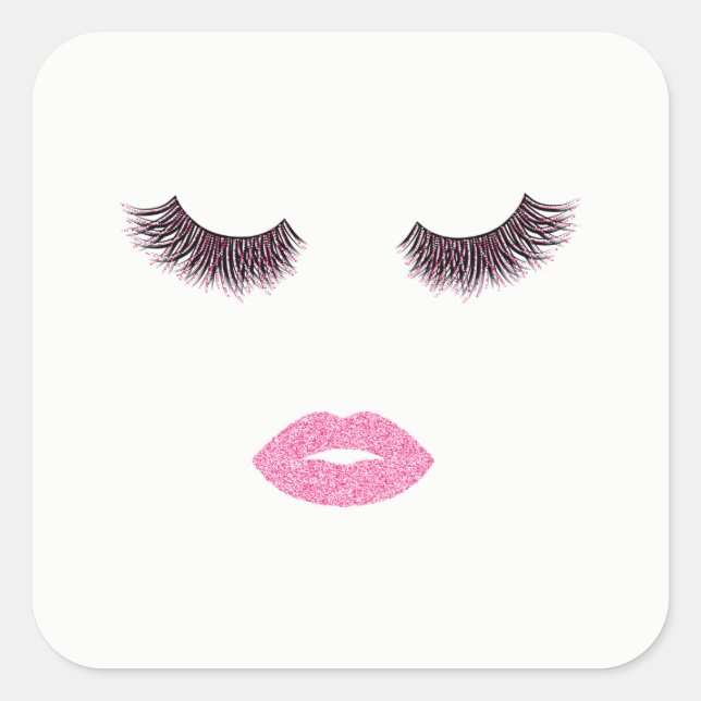 Adesivo Quadrado Maquiagem com efeito de brilho (Frente)