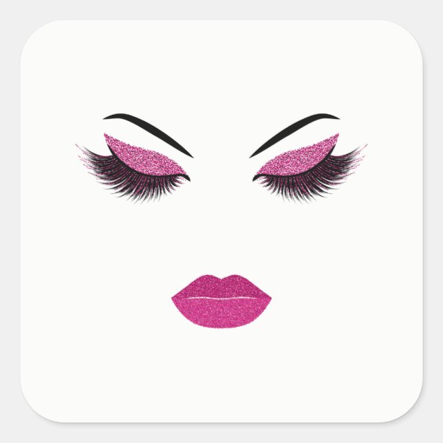 Adesivo Quadrado Maquiagem com efeito de brilho (Frente)