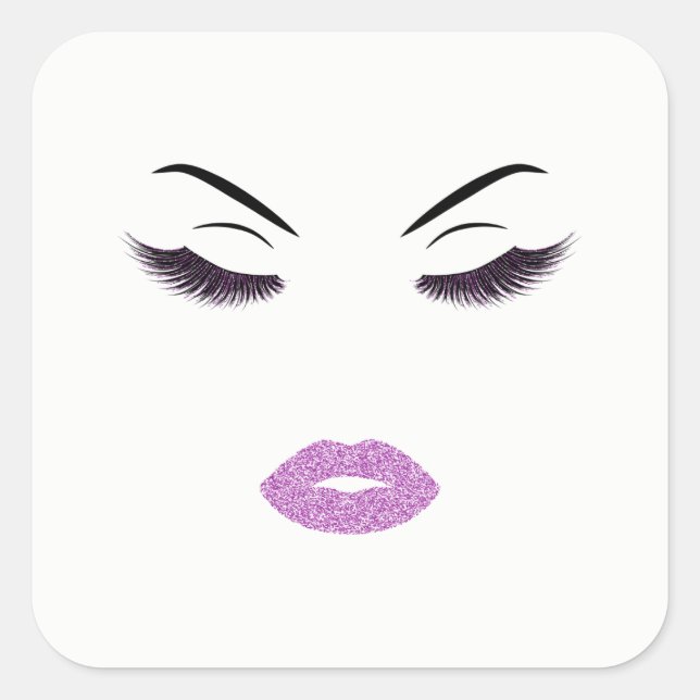 Adesivo Quadrado Maquiagem com efeito de brilho (Frente)