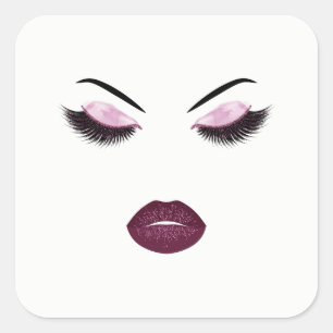 Adesivo Quadrado Maquiagem com efeito de brilho